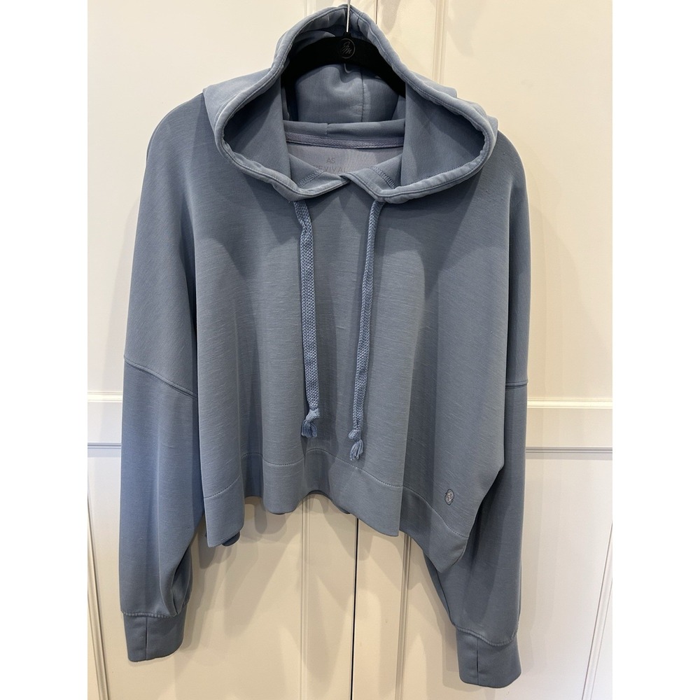 AS Revival Altar'd State Cropped Hoodie Women's Large - Blue, Thumb Holes